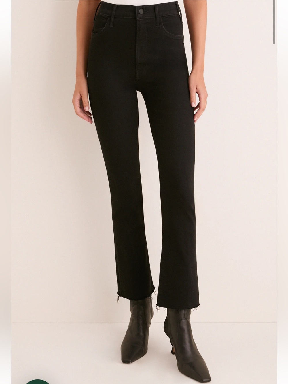 MOTHER The Hustler Ankle Jeans in Not Guilty (Black), Size 28